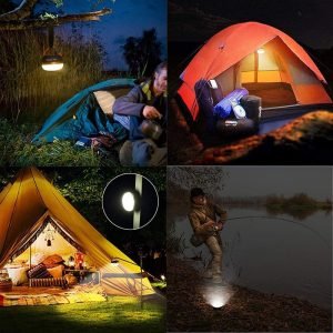 High Power Rechargeable Portable LED Magnet Flashlight, Double Light Sour for Camping Fishing Outdoor Work Light Repair Lighting