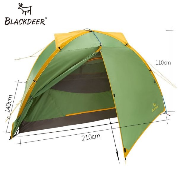 BLACKDEER Outdoor Camping Backpack Tent Double Layer Water Resistant Aluminum alloy Pole Fishing Hunting Adventure Family Party 3